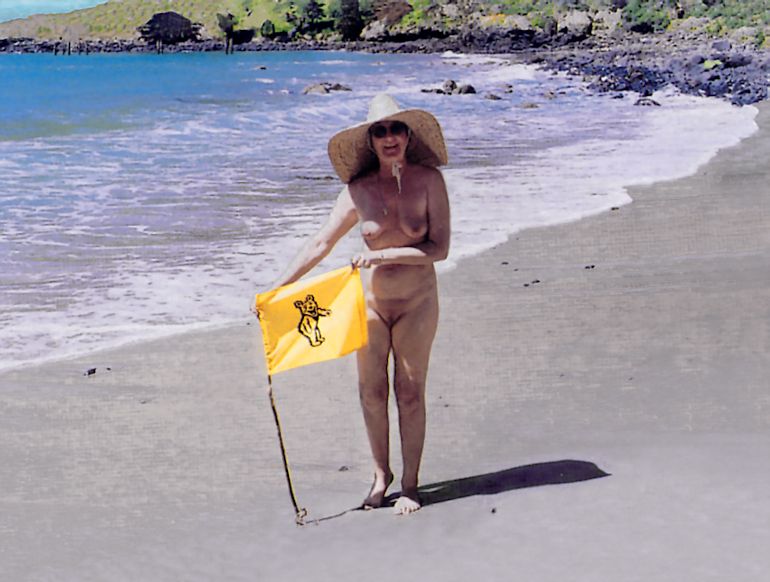 New Zealand naturist beach — Camp Bay Flag