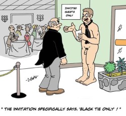 Naturist cartoon — Blacktie